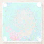 グルーヴィ抽象芸術レトロレインボーリキッドスワール ガラスコースター (裏面)