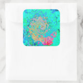 グルーヴィ抽象芸術レトロレインボーリキッドスワール スクエアシール (バッグ)