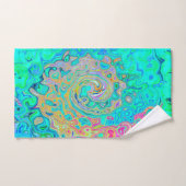グルーヴィ抽象芸術レトロレインボーリキッドスワール バスタオルセット (ハンドタオル)