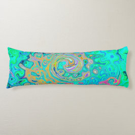 グルーヴィ抽象芸術レトロレインボーリキッドスワール ボディピロー