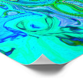 グルーヴィ抽象芸術レトロレインボーリキッドスワール ポスター (角)