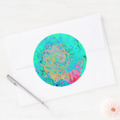 グルーヴィ抽象芸術レトロレインボーリキッドスワール ラウンドシール (封筒)