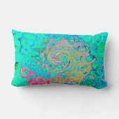 グルーヴィ抽象芸術レトロレインボーリキッドスワール ランバークッション (裏面)