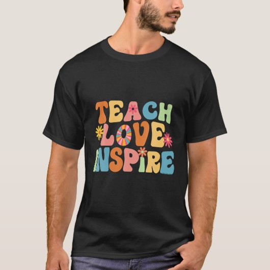 グルーヴィ教えレトロラヴインスパイア新学期茶 Tシャツ (正面)