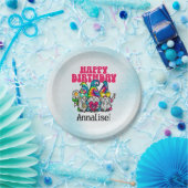 グルーヴィ格言レインボー絞り染めバースデーパーティー ペーパープレート (パーティー)