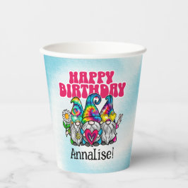 グルーヴィ格言レインボー絞り染め誕生日 紙コップ