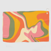 グルーヴィ液化大理石レトロ60sヴィンテージカー ゴルフタオル (横)