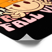 グルーヴィ秋ビベススマイル顔レトロ秋ビベス私 ポスター (角)