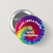 グルーヴィ絞り染めヒッピー 缶バッジ (正面&裏面)