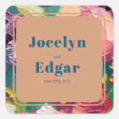 グルーヴィ絵を描デコ結婚ズ スクエアシール (正面)