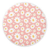 グルーヴィ赤面ボホデイジーフローラガーデンパターン セラミックノブ (正面)