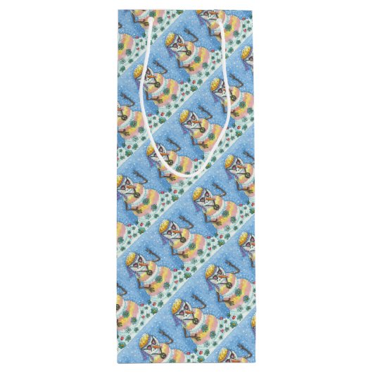 グルーヴィ雪だるま、ピースサインクリスマスワイン抱き枕 ワインギフトバッグ (裏面)