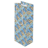 グルーヴィ雪だるま、ピースサインクリスマスワイン抱き枕 ワインギフトバッグ (正面アングル)