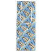 グルーヴィ雪だるま、ピースサインクリスマスワイン抱き枕 ワインギフトバッグ (正面)