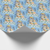 グルーヴィ雪だるま、平和サインのクリスマスプレゼントラップ ラッピングペーパー (角)