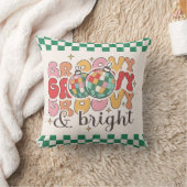 グルーヴィ&ブライトレトロクリスマスディスコグリッターボール クッション (ブランケット)