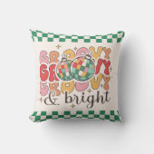 グルーヴィ&ブライトレトロクリスマスディスコグリッターボール クッション (正面)