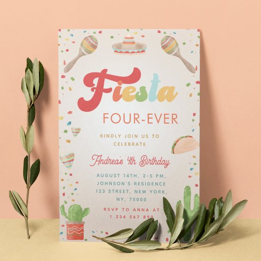 グルーヴカラフルィエスタ4th誕生日4年 招待状