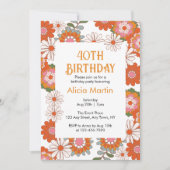 グルーヴカラフルィヒッパイフローラ&リーフ誕生日 招待状 (正面)