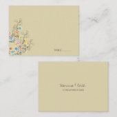 グルーヴカラフルィーフラワーガーデンモダンウェディングパーティー プレイスカード (正面/裏面)