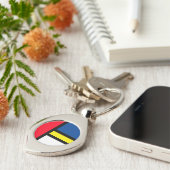 グルーヴカラフルモダンモンドリアンスタイル抽象芸術アート キーホルダー (側面)