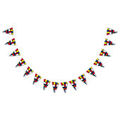 グルーヴカラフルモダンモンドリアンスタイル抽象芸術アート バンティングフラッグ (全)