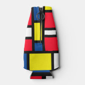 グルーヴカラフルモダンモンドリアンスタイル抽象芸術アート ボトルクーラー (裏面)