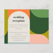 グルーヴカラフルレトロアーチはっきりしたウェディング エンクロージャーカード (正面)