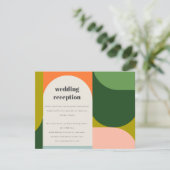 グルーヴカラフルレトロアーチはっきりしたウェディング エンクロージャーカード (スタンド正面)