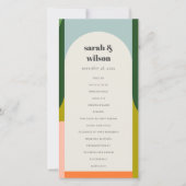 グルーヴカラフルレトロアーチはっきりした結婚式 プログラム (正面)