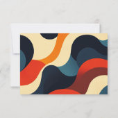 グルーヴカラフルレトロウェーブボー結婚ズ 出欠カード (裏面)