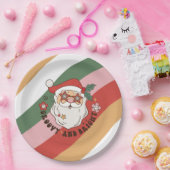 グルーヴカラフルレトロクリスマス紙プレート ペーパープレート (パーティー)