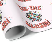 グルーヴカラフルレトロディスコクリスマス ラッピングペーパー (ロールコーナー)