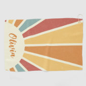 グルーヴグランジレトロスタイルサンシャインデザイン ゴルフタオル (横)