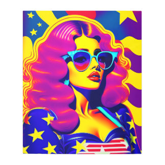 グルーヴサイケデリックスターズ感覚ヴィンテージガールポー メタルプリント