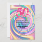 グルーヴファンキーィスコ絞り染め女子50誕生日 招待状 (正面)