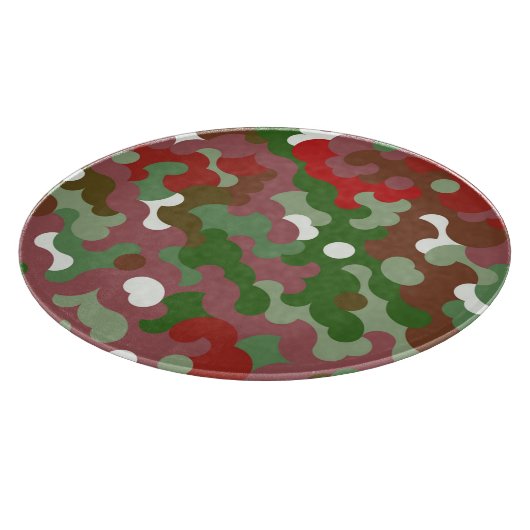 グルーヴファンキーレトロボホレッドとグリーンクリスマス カッティングボード (角)