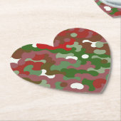 グルーヴファンキーレトロボホレッドとグリーンクリスマス ペーパーコースター (アングル)