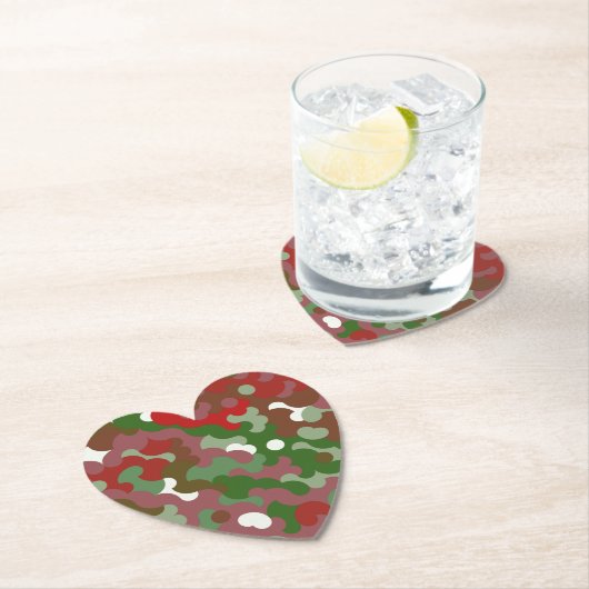 グルーヴファンキーレトロボホレッドとグリーンクリスマス ペーパーコースター (インサイチュ)