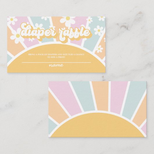 グルーヴベビーレトロベビーシャワーおむつラッフルエンクロー エンクロージャーカード (正面/裏面)