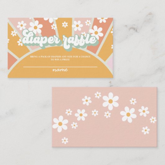 グルーヴベビーレトロベビーシャワーおむつラッフル エンクロージャーカード (正面/裏面)