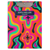 グルーヴモダンコロフルレトロレインボホ抽象芸術 クリップボード (正面)