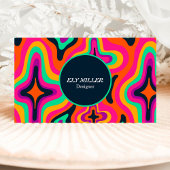 グルーヴモダンコロフルレトロレインボホ抽象芸術 名刺