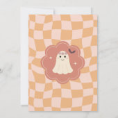 グルーヴレトロハロウィーン衣装パーティーかわいい幽霊 招待状 (裏面)