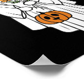 グルーヴヴィンテージフローラ幽霊かわいいハロウィン不気味 ポスター (角)