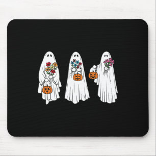 グルーヴヴィンテージフローラ幽霊かわいいハロウィン不気味 マウスパッド