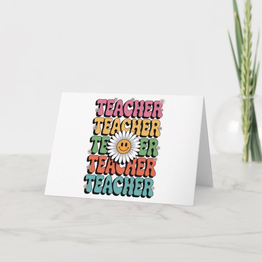 グルーヴ先生かわいいデイジーフラワーレトロバックスクール 案内状 (正面)