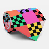 グルーヴ市松模様にミニマリストのチェス盤 ネクタイ (ロール)