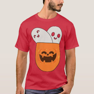 グルーヴ怖い幽霊不気味インポケットレトロハロウィー Tシャツ