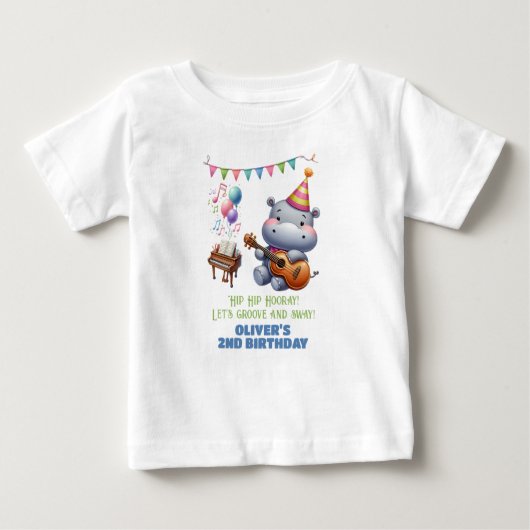 "グルーヴ海馬誕生日バッシュBonanza!" 招待状 ベビーTシャツ (正面)
